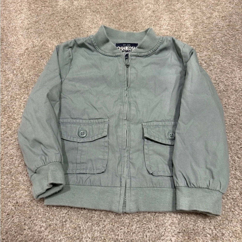Kids Light Green Gray Bomber Jacket